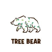 natuurlijke beer boom blad illustratie logo vector