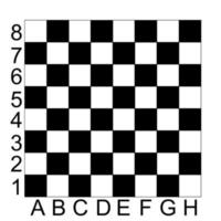 vector zwart-wit schaakbord op witte achtergrond.