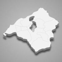 3d isometrische kaart van isparta is een provincie van turkije vector