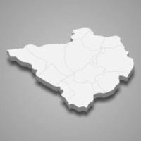 3d isometrische kaart van yozgat is een provincie van turkije vector