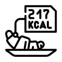 calorie tellen lijn pictogram vectorillustratie zwart vector