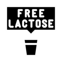 gratis lactose melk glyph pictogram vectorillustratie vector