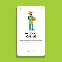 online supermarkt en voedselbezorging Vectorbeelden vector