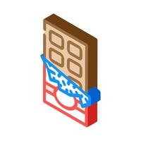 chocoladereep dessert isometrisch pictogram vectorillustratie vector