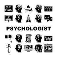 psycholoog dokter collectie iconen set vector illustraties