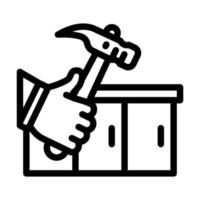 keuken werkblad reparatie lijn pictogram vectorillustratie vector