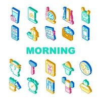 ochtendroutine dagelijkse collectie iconen set vector