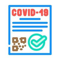 covid certificaat naleving kleur pictogram vectorillustratie vector