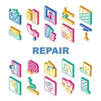 huis reparatie service collectie iconen set vector