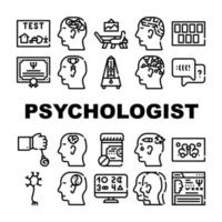 psycholoog dokter collectie iconen set vector illustraties