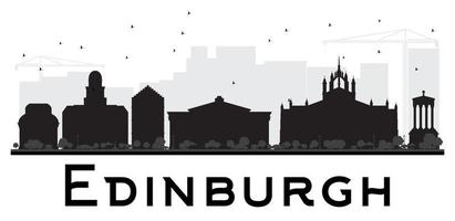 edinburgh stad skyline zwart-wit silhouet. vector