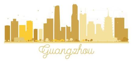 guangzhou stad skyline gouden silhouet. vector