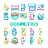 biologische cosmetica collectie iconen set vector