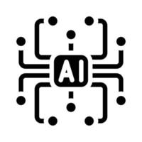 kunstmatige intelligentie ai regeling glyph pictogram vectorillustratie vector