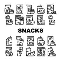 snacks eten en drinken collectie iconen set vector