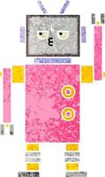 retro illustratie stijl cartoon robot vector