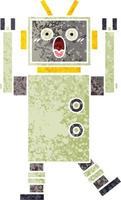 retro illustratie stijl cartoon robot vector