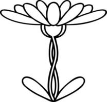 lijntekening cartoon bloem vector