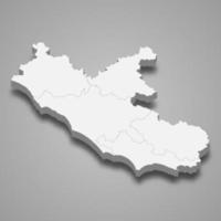 3D-kaart regio van italië vector