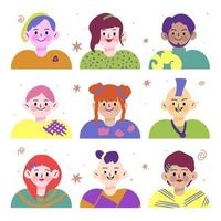 set cartoon-avatars vector