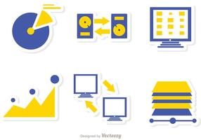 Grote data management iconen vector pack 5