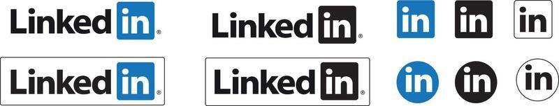 linkedin-logo in verschillende vorm op een witte achtergrond vector