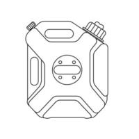 brandstof jerrycan, bus benzine overzicht pictogram illustratie op geïsoleerde witte achtergrond vector