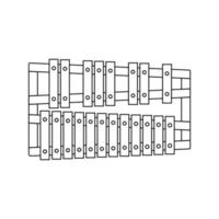 klokkenspel percussie schets pictogram illustratie op geïsoleerde witte achtergrond vector