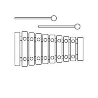 xylofoon overzicht pictogram illustratie op geïsoleerde witte achtergrond vector