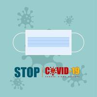 stop covid-19 mask graphic vector