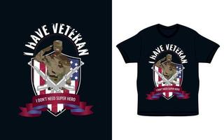 gelukkig 4 juli usa veteraan t-shirt ontwerp vector