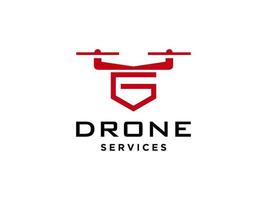 letter g drone logo vector sjabloonpictogram. fotografie drone-vector. quad copter vector pictogram