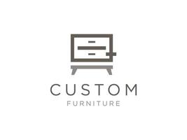 letter q met houten meubels concept logo ontwerp inspiratie vector