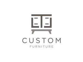 letter t met houten meubelconcept logo ontwerp inspiratie vector