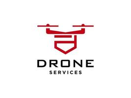 letter d drone logo vector sjabloonpictogram. fotografie drone-vector. quad copter vector pictogram