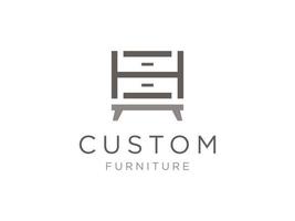 letter h met houten meubelconcept logo ontwerp inspiratie vector