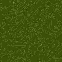 naadloze geometrische patroon, omtrek van bladeren op groene achtergrond, strepen abstracte sjabloon, vectorillustratie vector