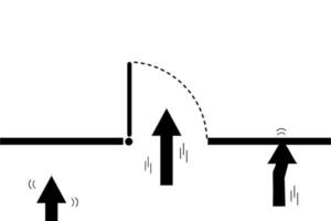 silhouetpijl omhoog, richting voor de uitgang, vectorillustratie vector