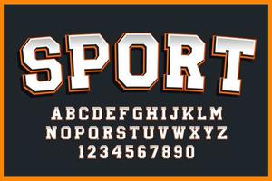 decoratieve sport lettertype en alfabet vector