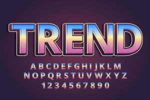 decoratieve trend lettertype en alfabet vector