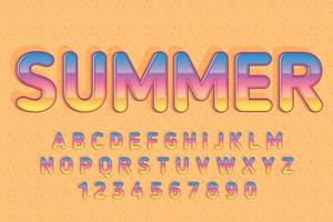 decoratieve zomerlettertype en alfabetvector vector