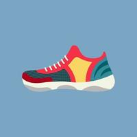 sneaker geïsoleerd. kleurrijke sportschoenen. schoenen voor fitness en dagelijkse activiteiten. platte object vectorillustratie vector