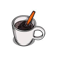 koffiekopje vectorillustratie. koffie icoon. koffiekopje logo. handgetekende stijl vector