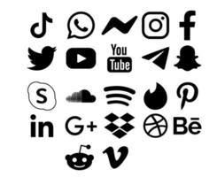 collectie sociale media pictogram logo abstract symbool vectorillustratie vector