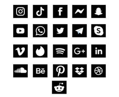 collectie sociale media pictogram logo ontwerp symbool vectorillustratie vector