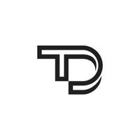 td of dt brief logo ontwerp vector