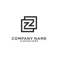 letter z of zz monogram logo ontwerp vector. vector