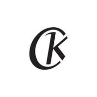 ck of kc beginletter logo ontwerp vector. vector