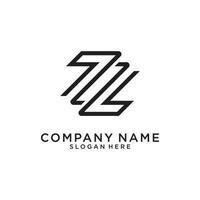 letter z of zz monogram logo ontwerp vector. vector