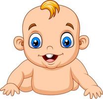 cartoon gelukkige baby leren kruipen vector